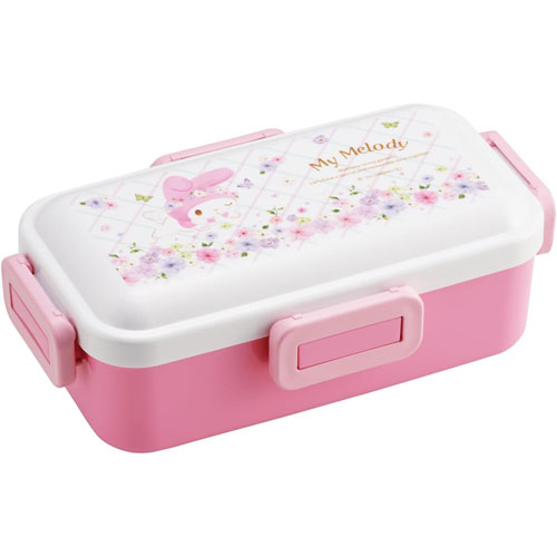 Rakuten - マイメロディ (パステルビビットな水彩花柄 サンリオ) 4点ロック ふわっと弁当箱 530ml PFLB6