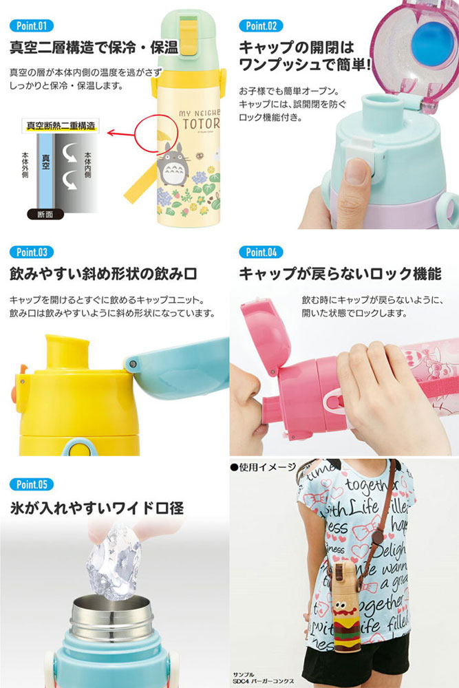 ユウセイ堂2 カード利用可能店のパウ・パトロール (ユニコーン) 水筒 ロック付きワンプッシュダイレクトステンレスボトル 470ml SDC4｜アングル3