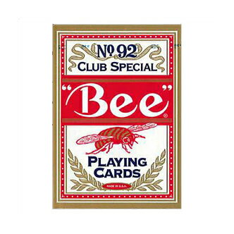 【全品ポイント増量!】 トランプカード ビーカード ポーカーサイズ (赤/レッド) 【Bee 正規代理店仕入品 ラスベガス・カジノで最も使用されているカード USプレイングカード社製】