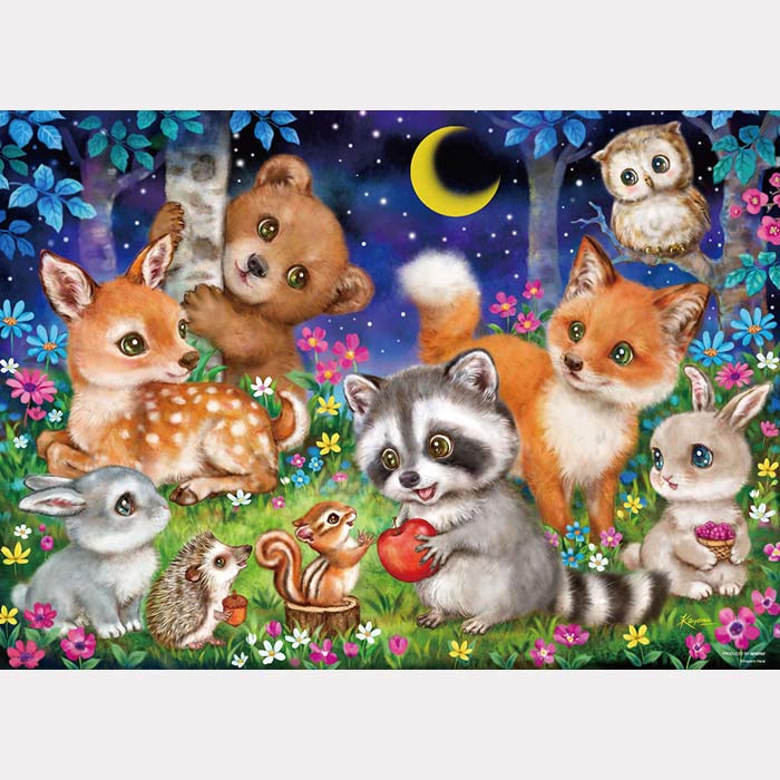 【送料無料!】 ジグソーパズル 600ピース 原井加代美 森の動物たち 66-222
