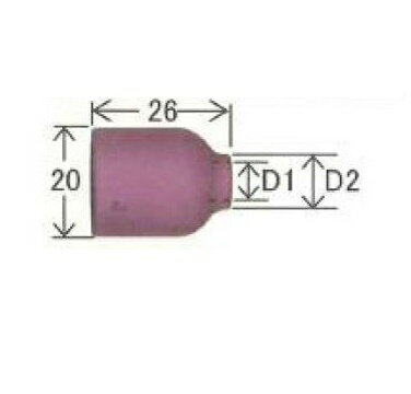 TIGノズル ハイアンカップ ダイヘン TIG溶接用ガスレンズノズル セラミックノズル (No.4) 5個入り H576..