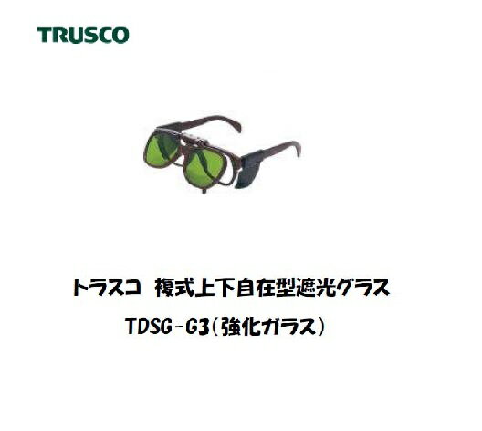 Rakuten - トラスコ 複式上下自在遮光メガネ (強化ガラス、遮光度3) TDSG-G3