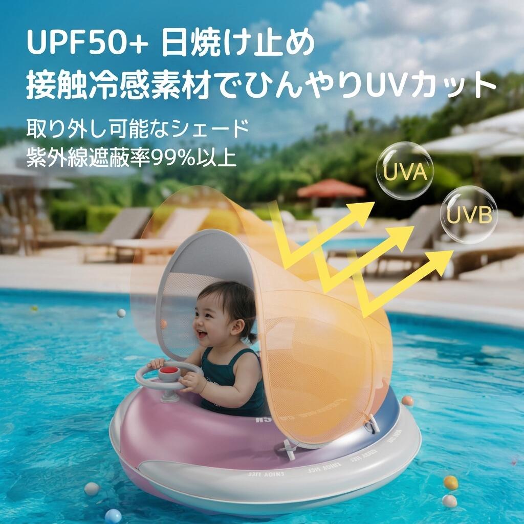 ベビー 浮き輪 足入れ サンシェード付き 日よけ付き 取っ手付き 子供用 幼児 フロート 座付き 足入れ浮き輪 ベビーボート 赤ちゃん うきわ プール用 水遊び スイムリング リング 水泳 水遊び キッズ浮き輪 ギフト プレゼント お風呂 浮き具 海水浴 強い浮力 こどもの日 0-4歳