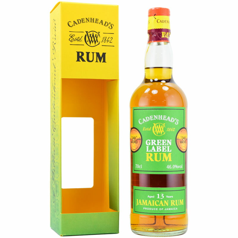 【オレンジピール、ライム、ビールの泡、キウイ、焼きバナナ】ジャマイカラム　13年　ケイデンヘッド　46％　700ml