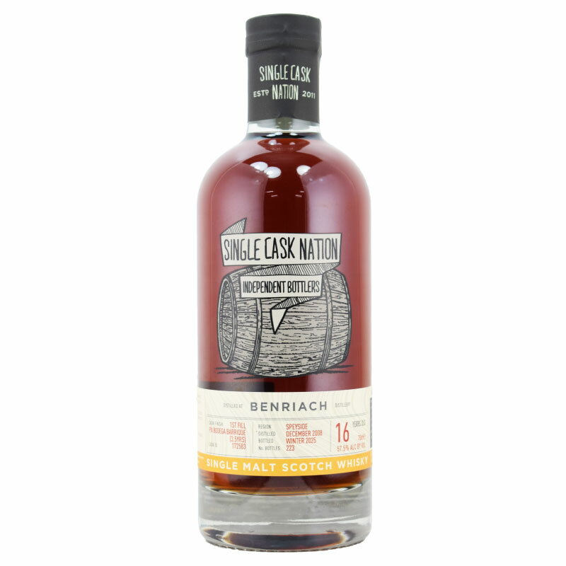 【シェリー、フルーツ、ジューシーなチェリー、焼きたてのバナナケーキ、レーズンクッキー】ベンリアック 2008 16年 シングルカスクネーション 57.5％ 700ml