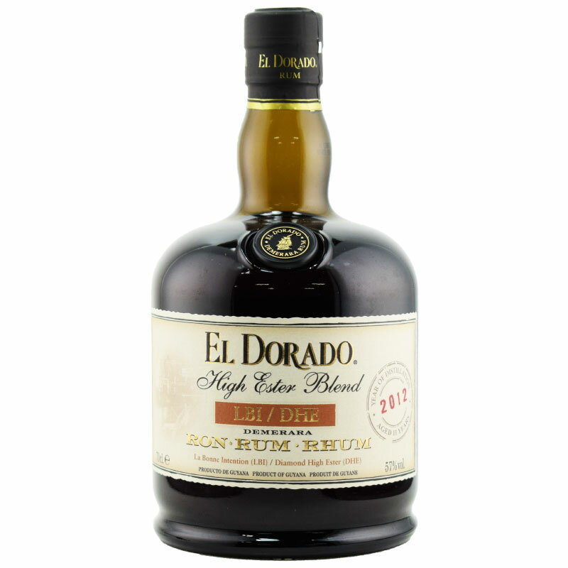 【数ヶ月に及ぶ長期間発酵したハイエステルラムをブレンド★イチジクやスターフルーツ、シナモン、バニラ、爽やかなオレンジピール】エルドラード　2012　11年　LBI/DHE　57％　700ml