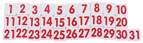 日付 数字 マグネット 月の31日分 (赤字)　2cmx2cm