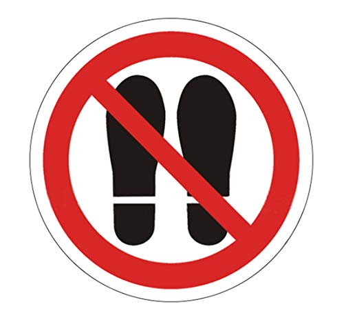 10枚入り 75mm 土足 踏みつけ 禁止 ステッカー シール (背景白, 直径75mm)