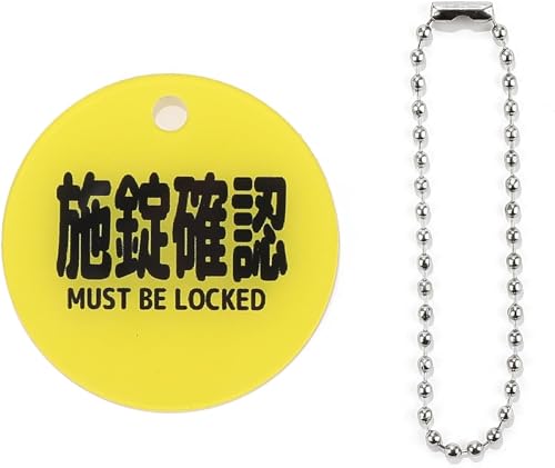 裏返し簡単 サイン プレート ドアノブ 吊り下げ アクリル製 防水 (施錠確認 締切, 5cm丸)