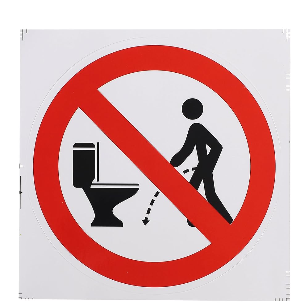 2枚セット 男子トイレ 立ち小便 トイレはきれいに使いましょう ステッカー シール (白色, ワンサイズ)