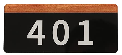 部屋番号 ルームナンバー プレート 大 アクリル 番号札 裏面シール (401, ブラック)