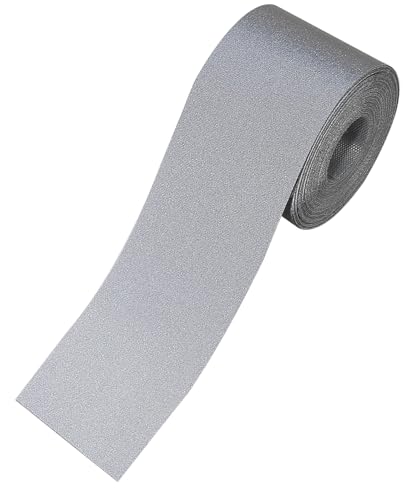 反射材 テープ 布用 縫い付け用 交通安全 服 リフレクター 非粘着(幅2.5cmx長さ6M, グレー)