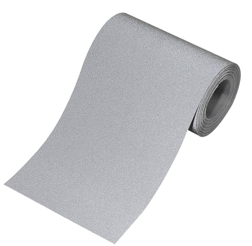 反射材 テープ 布用 縫い付け用 交通安全 服 リフレクター 非粘着(幅5cmx長さ3M, グレー)