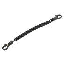 YOUTEI(ヨーテイ) 両端 カラビナ 伸縮 ストラップ (黒, 長さ46mm)(2)