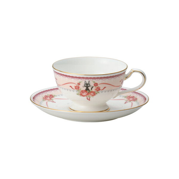 Noritake 魔女の宅急便 ティーコーヒー碗皿　ジジ（ピンク） 無料ラッピング【御祝 内祝 ギフト　プレゼント 贈り物　ブランド】