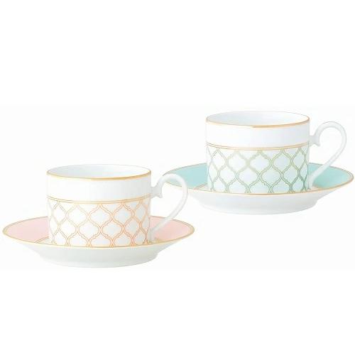 ノリタケ　エターナルパレス カップ＆ソーサー ペア（色変り） 〈1742-43L/Q004EA〉 ノリタケ 正規品 食器 碗皿 ギフト無料ラッピング【御祝 内祝 ギフト　プレゼント 贈り物　ブランド】