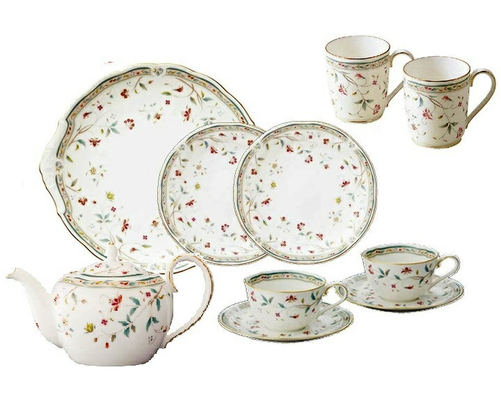 Noritake（ノリタケ）花更紗シリーズ　 8点セット　4409-24f20a 無料ラッピング【 ギフト　プレゼント 贈り物　ブランド】