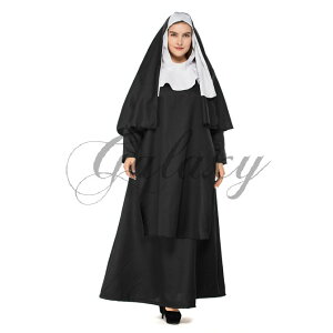 ハロウィン シスター 修道服 修道女 マザー 教会 聖女 聖歌隊 ワンピース 大きいサイズ コスプレ衣装 ps3381