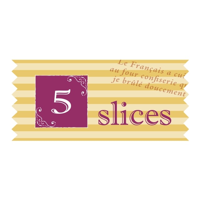 パン・お菓子 パン ラベル シール　5slices　SMラベル　HV-98　1シート12枚付　1袋360枚入【メール便OK】