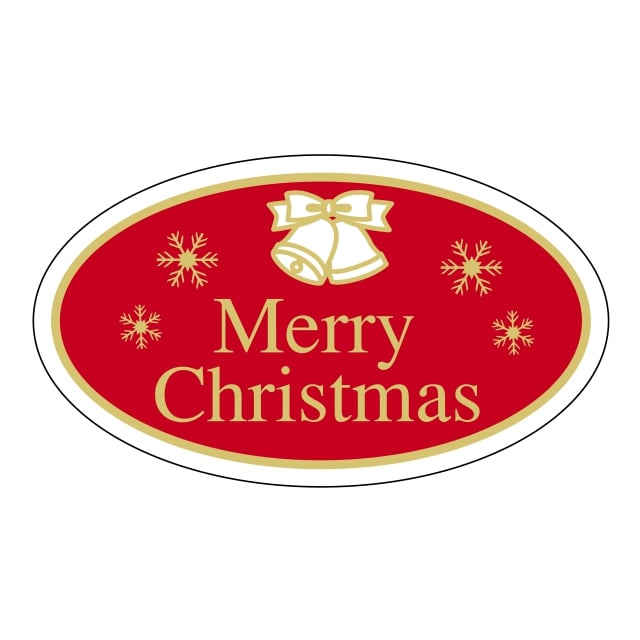 催事 クリスマス ラベル シール　MerryChristmas　SMラベル　2H-44　1シート9枚付　1袋225枚入【メール便OK】