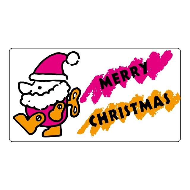 樂天商城 - 催事 クリスマス ラベル シール　MERRY CHRISTMAS サンタ柄　SMラベル　B-611　1シート15枚付　1袋750枚入【メール便OK】
