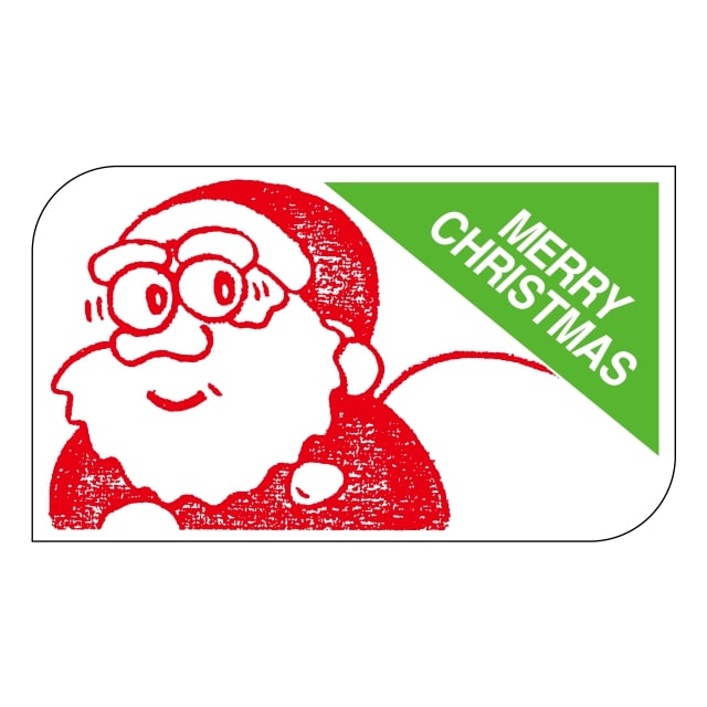 樂天商城 - 催事 クリスマス ラベル シール　MERRY CHRISTMAS サンタ柄　SMラベル　B-618　1シート15枚付　1袋750枚入【メール便OK】