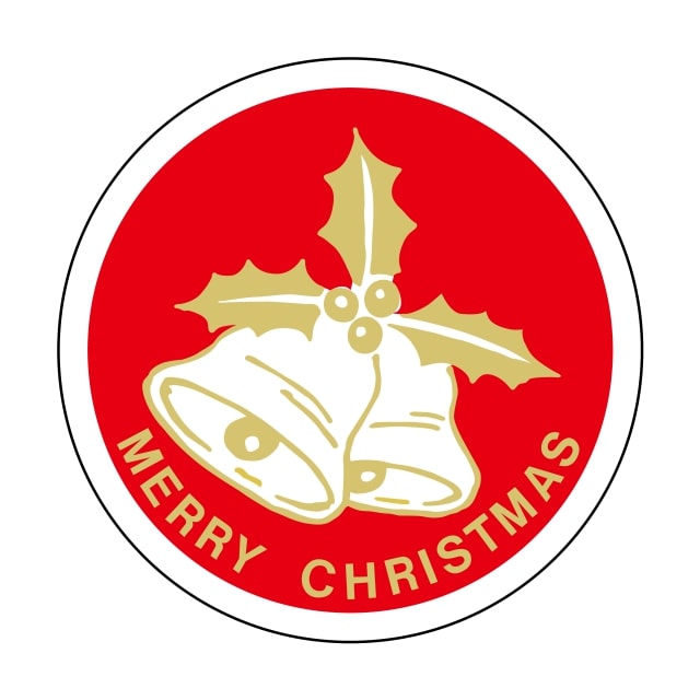 樂天商城 - 催事 クリスマス ラベル シール　MERRY CHRISTMAS ベル小柄　SMラベル　B-619　1シート15枚付　1袋750枚入【メール便OK】