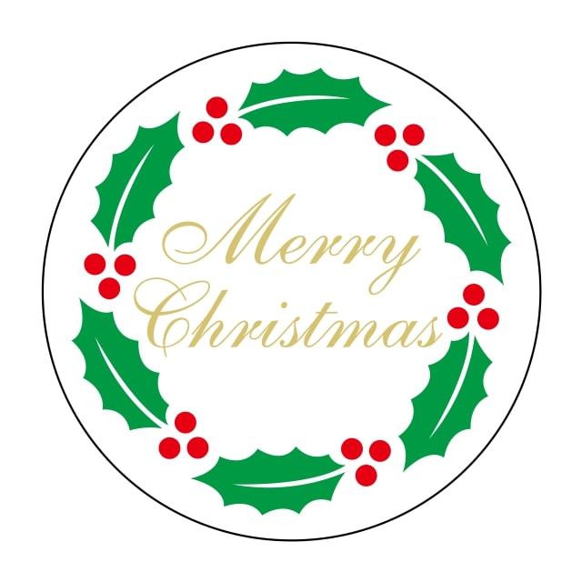 樂天商城 - 催事 クリスマス ラベル シール　MerryChristmas柊　SMラベル　B-673　1シート15枚付　1袋750枚入【メール便OK】