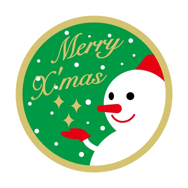 樂天商城 - 催事 クリスマス ラベル シール　MerryX’’mas　雪だるま　SMラベル　B-674　1シート15枚付　1袋750枚入【メール便OK】