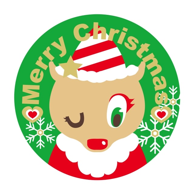 催事 クリスマス ラベル シール　クリスマス/トナカイ・メス　SMラベル　B-688　1シート15枚付　1袋750枚入【メール便OK】