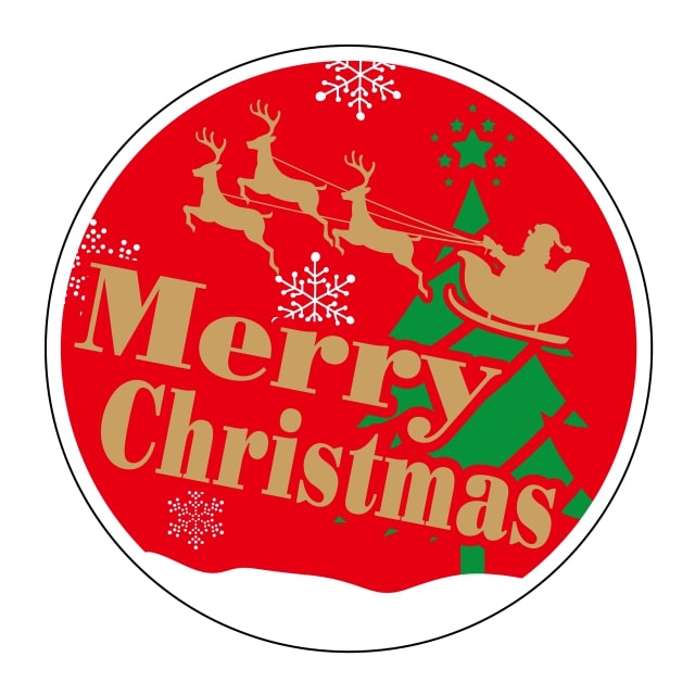 樂天商城 - 催事 クリスマス ラベル シール　Merry Christmas　ソリ　SMラベル　GY-176　1シート10枚付　1袋500枚入【メール便OK】