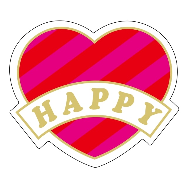 Rakuten - 催事 誕生日 ラベル シール　HAPPYハート型　SMラベル　K-9003　1シート10枚付　1袋500枚入【メール便OK】