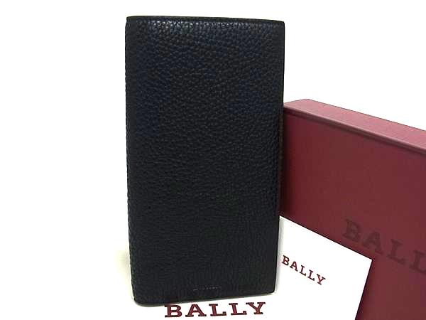 ■新品同様■ BALLY バリー レザー 二つ折り 長財布 ウォレット 札入れ 小銭入れ カード入れ メンズ ブラック系 BN5385