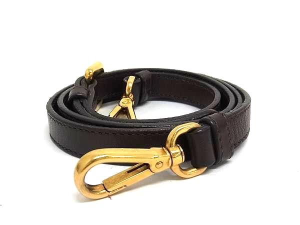 ■美品■ PRADA プラダ レザー バッグ用 ショルダーストラップ 肩掛け ブラウン系 BQ0823