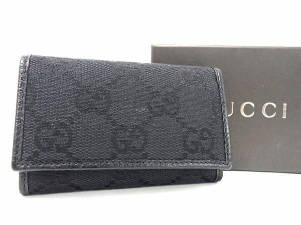 グッチ キーケース ■新品■未使用■ GUCCI グッチ GG柄 GGキャンバス×レザー 6連 キーケース 鍵入れ メンズ レディース ブラック系 AU5105