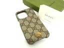 グッチ スマホケース レディース ■新品■未使用■ GUCCI グッチ 753610 GGマーモント GG柄 PVC iPhone14 Pro対応 アイフォンケース スマホケース ブラウン系 AV8805