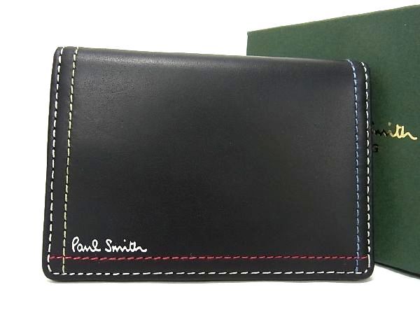 ポールスミス ■新品■未使用■ Paul Smith ポールスミス レザー カードケース パスケース カード入れ 名刺入れ メンズ ブラック系 BE5329