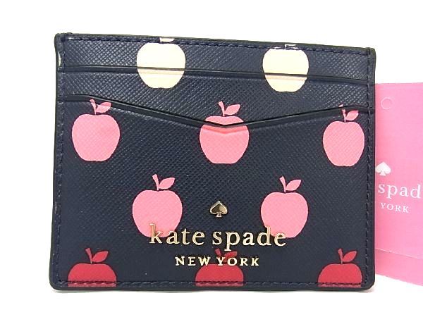 ケイトスペード ■新品■未使用■ kate spade ケイトスペード レザー アップル カードケース カード入れ パスケース 定期入れ ブラック系 BF3018