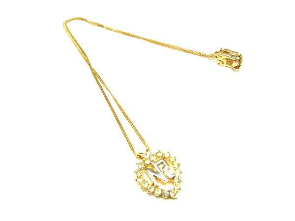 樂天商城 - ■美品■ NINA RICCI ニナリッチ ラインストーン ハート ネックレス ペンダント アクセサリー ゴールド系×シルバー系 DJ6853