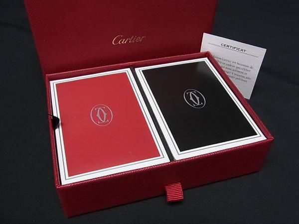 ■新品■未使用■ Cartier カルティエ トランプ カードゲーム テーブルゲーム 2点セット ブラック系×レッ..