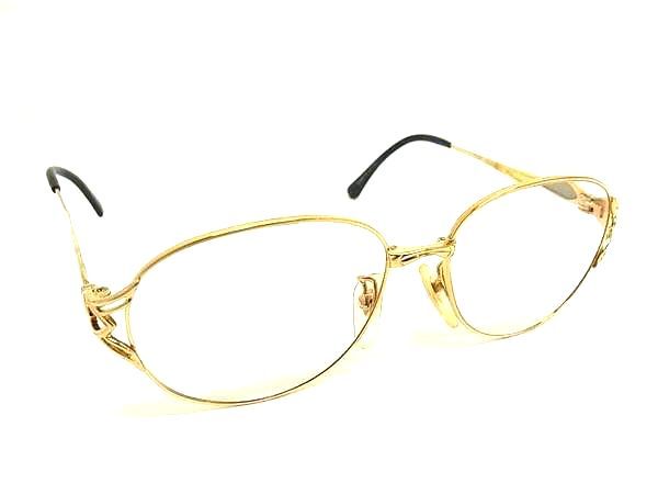 YVESSAINTLAURENT イヴサンローランTi-P サングラス 度入り メガネ 眼鏡 めがね レディース メンズ ゴールド系×ネイビー系 DF4638