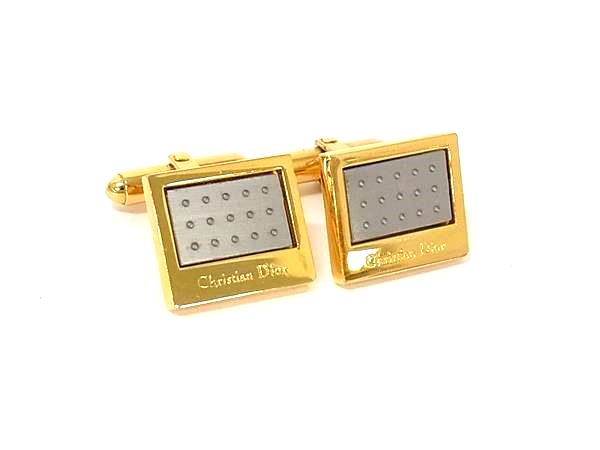 ■美品■ ChristianDior クリスチャンディオール ヴィンテージ カフス カフスリンクス アクセサリー メンズ ゴールド系 DM1187