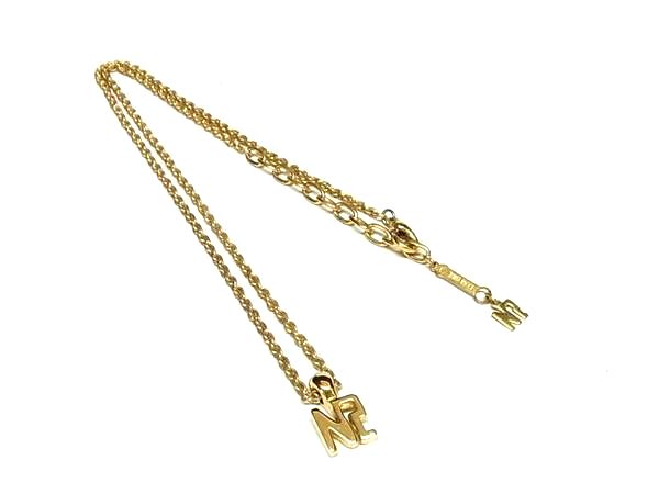 ■美品■ NINA RICCI ニナリッチ ロゴモチーフ ネックレス ペンダント アクセサリー レディース ゴールド系 DG6160