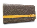 ■美品■ NINA RICCI ニナリッチ レザー 総柄 二つ折り 長財布 ウォレット レディース ブラウン系×イエロー系 DJ2973(4)