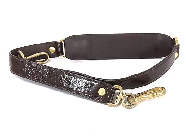乐天商城 - COACH コーチ パテントレザー バック用 ショルダーストラップ ショルダーベルト 肩掛け ブラウン系×ゴールド系 DM2640