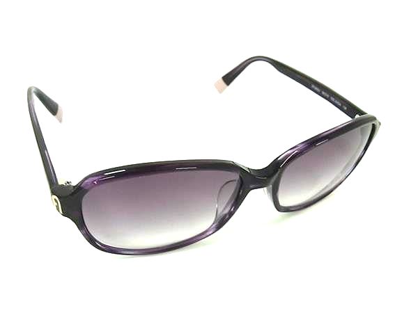 ■美品■ FURLA フルラ SFU650J 56□16 COL.6XDA 138 スクエア ボストン サングラス 眼鏡 メガネ レディース パープル系 DM2782