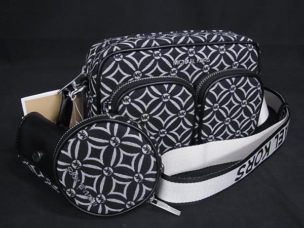 乐天商城 - ■新品■未使用■ MICHAEL KORS マイケルコース キャンバス ミニケース付き クロスボディ ショルダーバッグ ブラック系 FT0375