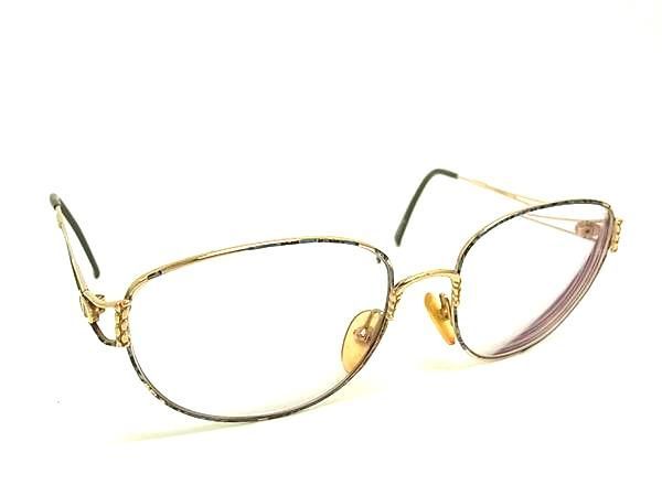 ChristianDior クリスチャンディオール 度入り 眼鏡 メガネ レディース メンズ ゴールド系 DF5140