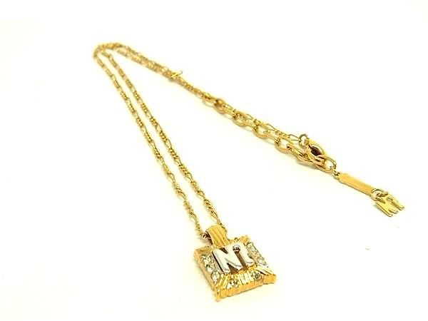乐天商城 - ■極美品■ NINA RICCI ニナリッチ ラインストーン ネックレス ペンダント アクセサリー レディース ゴールド系 DF7717