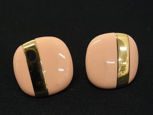 MONET モネ クリップ式 イヤリング アクセサリー レディース サーモンピンク系×ゴールド系 DF8566